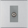 BG Nexus Screwless Brushed Steel Satellite Socket FBS64G Available from RS Electrical Supplies