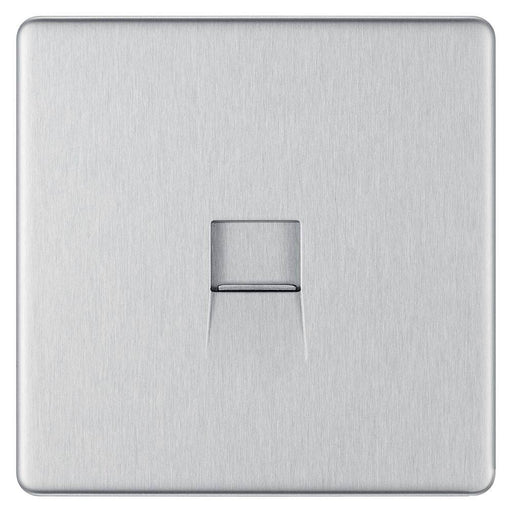 BG Nexus Screwless Brushed Steel Secondary Telephone Socket FBSBTS1 Available from RS Electrical Supplies