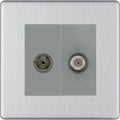 BG Nexus Screwless Brushed Steel TV & Satellite Socket FBS65G Available from RS Electrical Supplies