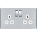 BG Nexus Screwless Polished Chrome 13A Double Socket FPC22W Available from RS Electrical Supplies