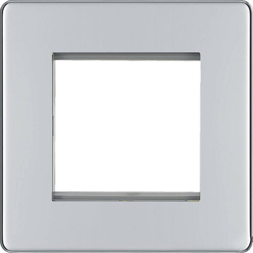 BG Nexus Screwless Polished Chrome 2G Euro Plate FPCEMS2 Available from RS Electrical Supplies