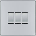 BG Nexus Screwless Polished Chrome 3G 2W Light Switch FPC43 Available from RS Electrical Supplies