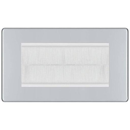 BG Nexus Screwless Polished Chrome 4G Cable Brush Outlet FPCEMR4BRW Available from RS Electrical Supplies