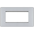BG Nexus Screwless Polished Chrome 4G Euro Plate FPCEMR4 Available from RS Electrical Supplies