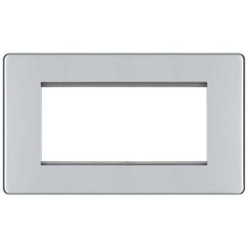 BG Nexus Screwless Polished Chrome 4G Euro Plate FPCEMR4 Available from RS Electrical Supplies