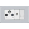 BG Nexus Screwless Polished Chrome Combination TV Socket FPC68W Available from RS Electrical Supplies
