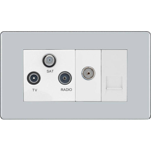 BG Nexus Screwless Polished Chrome Combination TV Socket FPC68W Available from RS Electrical Supplies