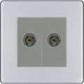 BG Nexus Screwless Polished Chrome Double Co-axial Socket FPC61G Available from RS Electrical Supplies