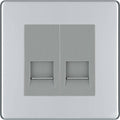 BG Nexus Screwless Polished Chrome Double Master Telephone Socket FPCBTM2G Available from RS Electrical Supplies