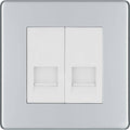 BG Nexus Screwless Polished Chrome Double Master Telephone Socket FPCBTM2W Available from RS Electrical Supplies
