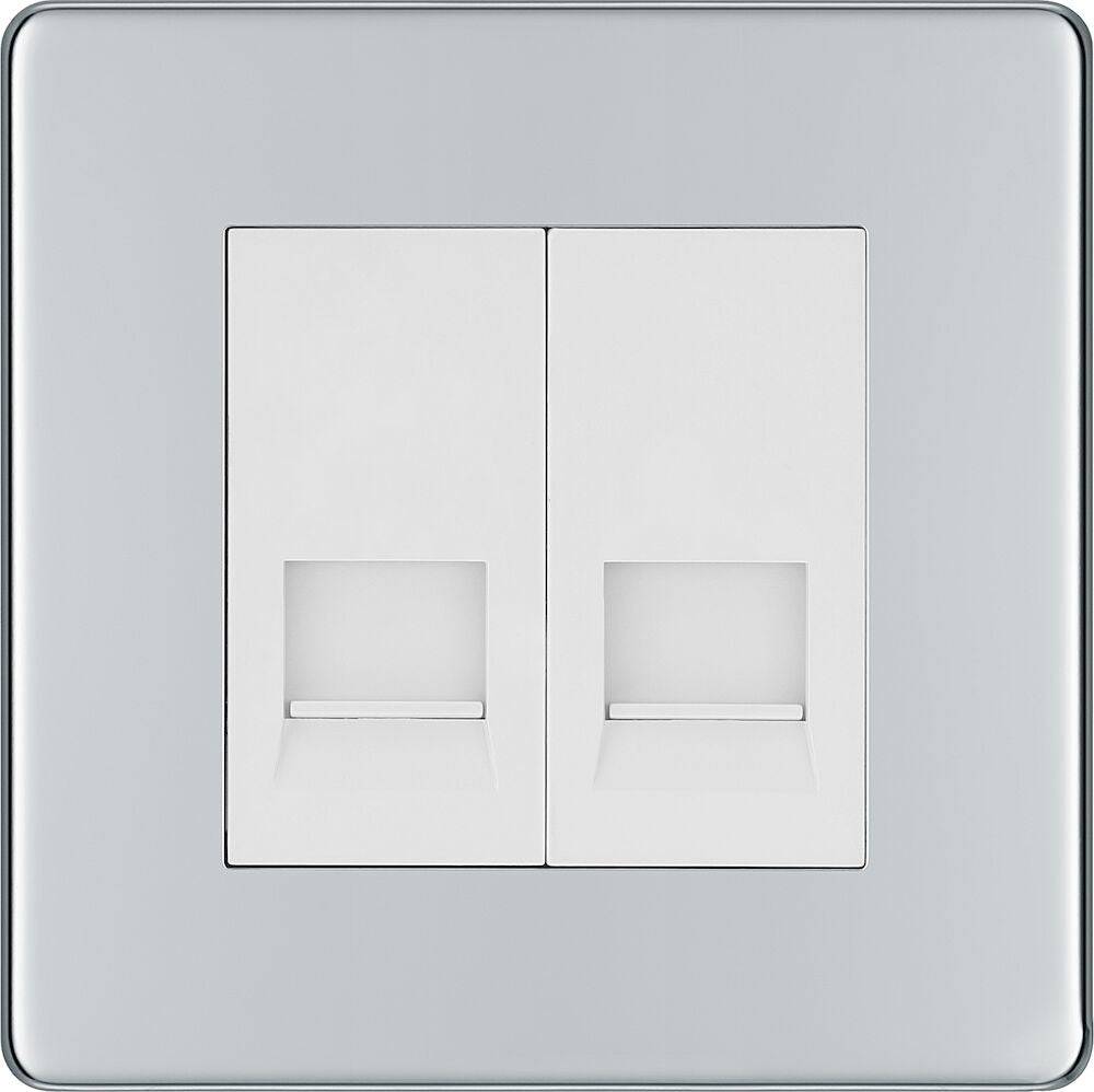 BG Nexus Screwless Polished Chrome Double Master Telephone Socket ...