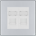 BG Nexus Screwless Polished Chrome Double RJ45 Cat5E Data Outlet FPCRJ452W Available from RS Electrical Supplies