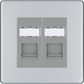 BG Nexus Screwless Polished Chrome Double RJ45 Cat6 Data Outlet FPCRJ4526G Available from RS Electrical Supplies