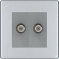 BG Nexus Screwless Polished Chrome Double Satellite Socket FPC642G Available from RS Electrical Supplies