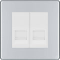 BG Nexus Screwless Polished Chrome Double Secondary Telephone Socket FPCBTS2W Available from RS Electrical Supplies