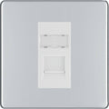 BG Nexus Screwless Polished Chrome RJ45 Cat5E Data Outlet FPCRJ451W Available from RS Electrical Supplies