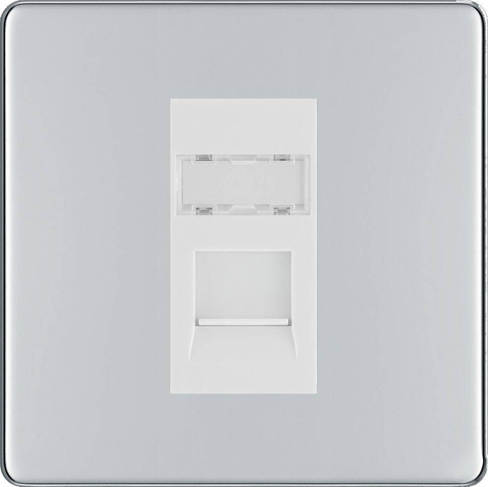 BG Nexus Screwless Polished Chrome RJ45 Cat6 Data Outlet FPCRJ4516W ...