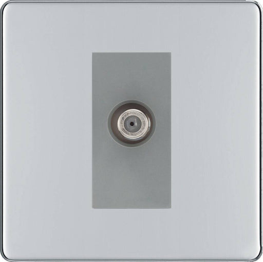 BG Nexus Screwless Polished Chrome Satellite Socket FPC64G Available from RS Electrical Supplies