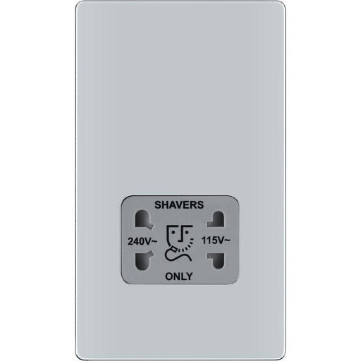 BG Nexus Screwless Polished Chrome Shaver Socket FPC20G Available from RS Electrical Supplies