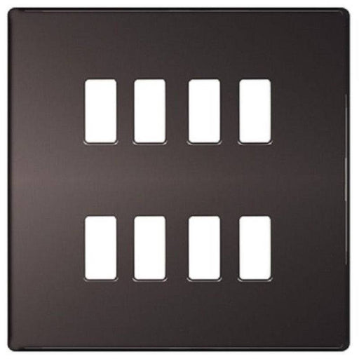 BG Screwless Flat Plate Black Nickel Grid Plate RFBN8 Available from RS Electrical Supplies
