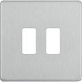BG Screwless Flat Plate Brushed Steel Grid Plate RFBS2 Available from RS Electrical Supplies