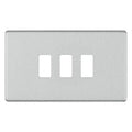 BG Screwless Flat Plate Brushed Steel Grid Plate RFBS3 Available from RS Electrical Supplies
