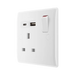 BG White Moulded 13A single type A+C USB socket