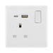 BG White Moulded 13A single type A+C USB socket