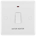 BG White Moulded 20A DP Switch with Neon Flex and Marked Water Heater 833WH Available from RS Electrical Supplies