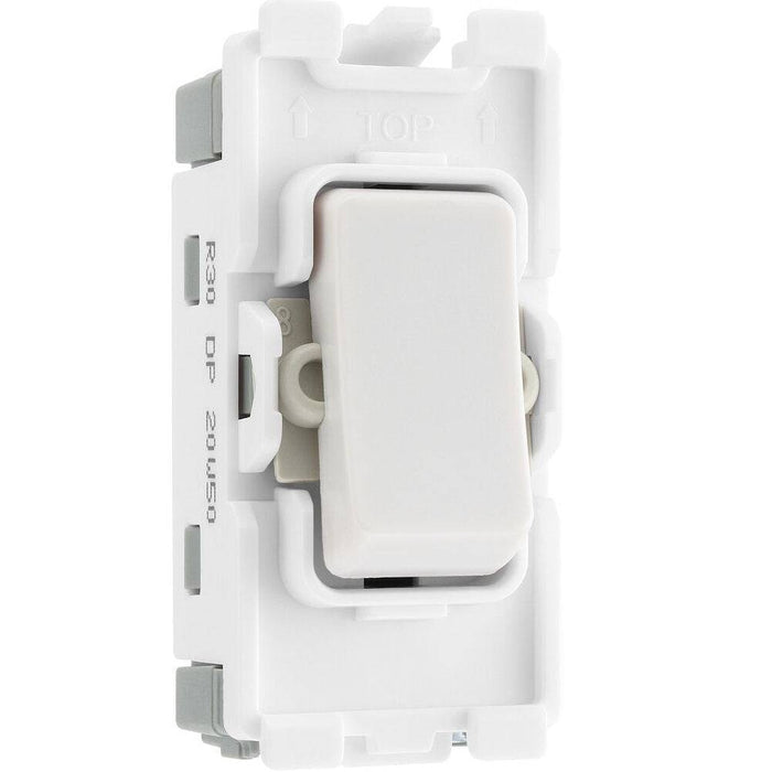 BG White Moulded PVC 20A Double Pole Grid Module R30| RS Electrical ...
