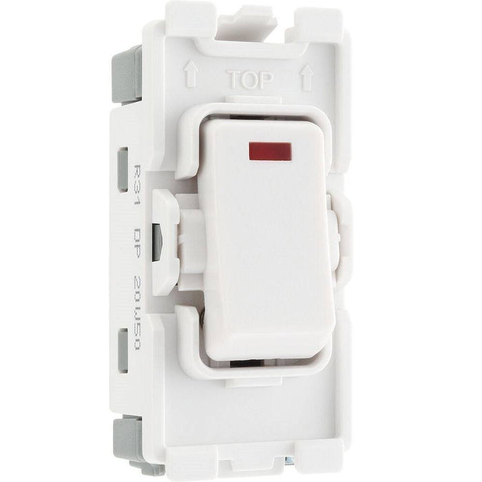 BG White Moulded PVC 20A Double Pole with Neon Grid Module R31| RS ...