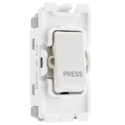 BG White Moulded PVC 20A Retractive Grid Module R14 Available from RS Electrical Supplies