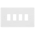 BG White Moulded PVC 4G Grid Plate R84 Available from RS Electrical Supplies