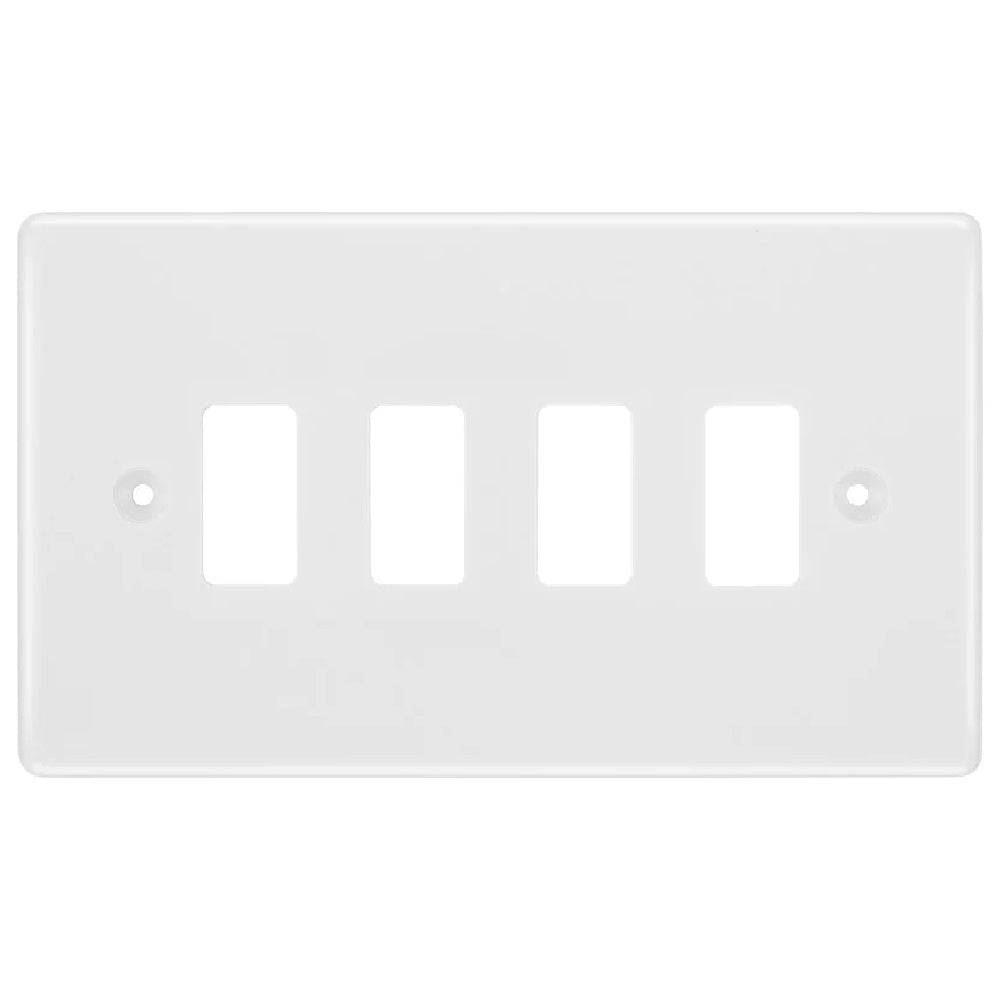 BG Moulded White PVC 4G Grid Plate R84 | RS Electrical Supplies