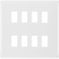 BG White Moulded PVC 8G Grid Plate R88 Available from RS Electrical Supplies
