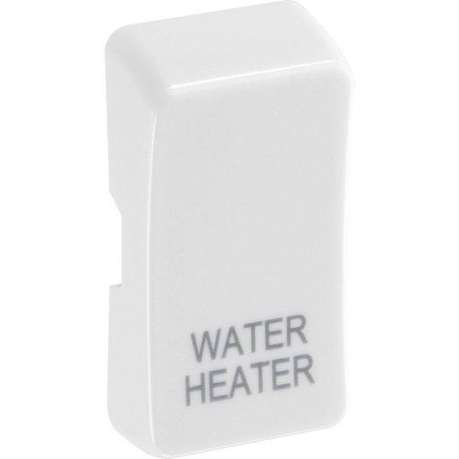 BG White Moulded PVC Engraved Water Heater Grid Rocker Cap RRWHW Available from RS Electrical Supplies