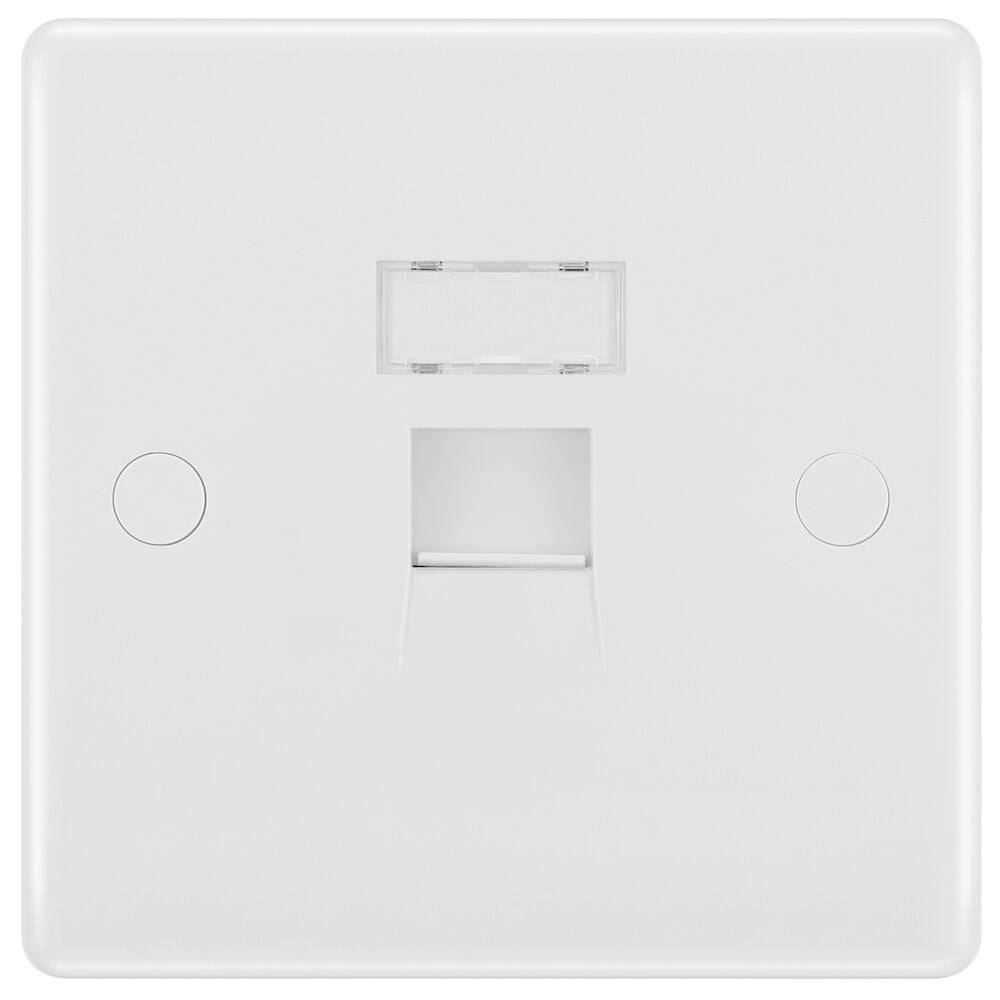 BG White Moulded RJ45 Cat5E Data Outlet 8RJ45/1 | RS Electrical Supplies