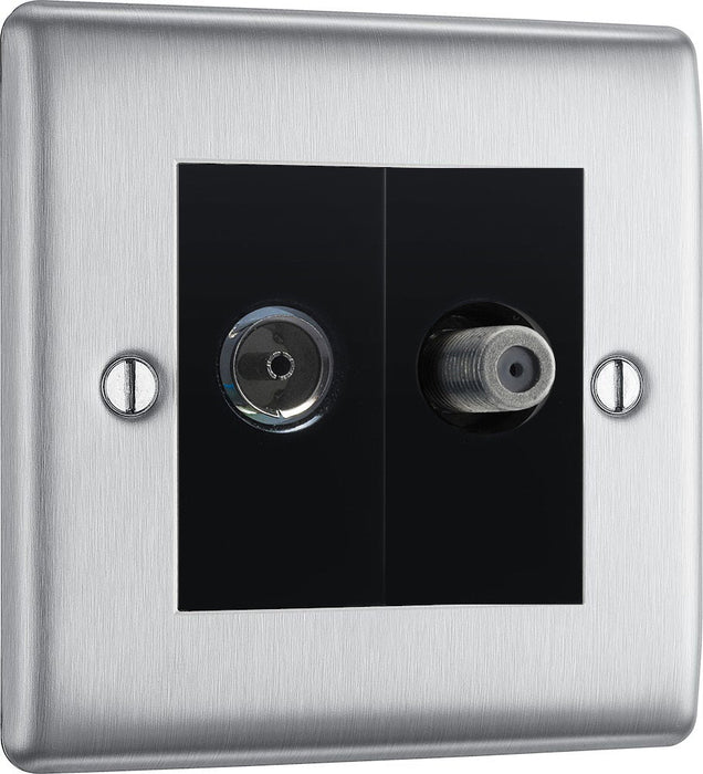 BG Nexus Metal Brushed Steel TV & Satellite Socket NBS65B additional product image 2