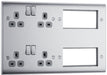 BG Nexus Metal Brushed Steel Double Socket Combination Plate NBS222EM8G additional product image 2
