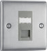BG Nexus Metal Brushed Steel RJ45 Cat6 Data Outlet NBSRJ4516G Available from RS Electrical Supplies