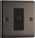 BG Nexus Metal Black Nickel Co-axial Socket NBN60B left side Available from RS Electrical Supplies