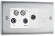 BG Nexus Metal Brushed Steel Combination TV Socket NBS69W additional product image 2