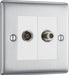 BG Nexus Metal Brushed Steel TV & Satellite Socket NBS65W additional product image 2