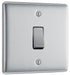 Metallic light switch on a white background side