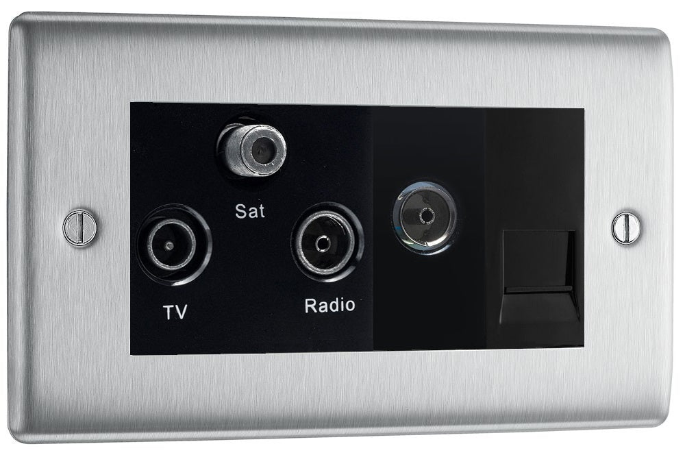 BG Nexus Metal Brushed Steel Combination TV Socket NBS68B additional product image 2