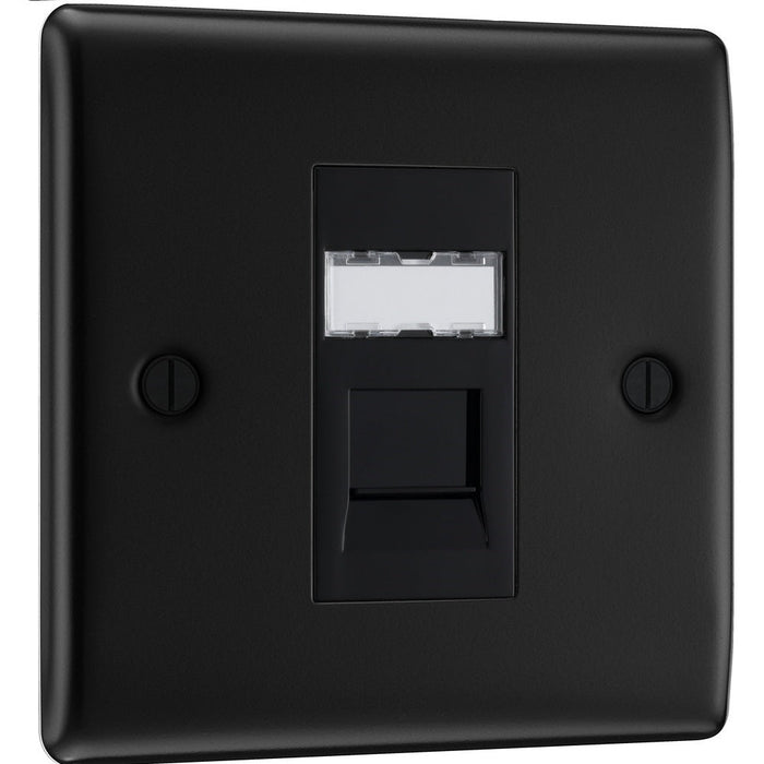 BG Nexus Metal Matt Black RJ45 Cat6A Socket NFBRJ4516AB left side