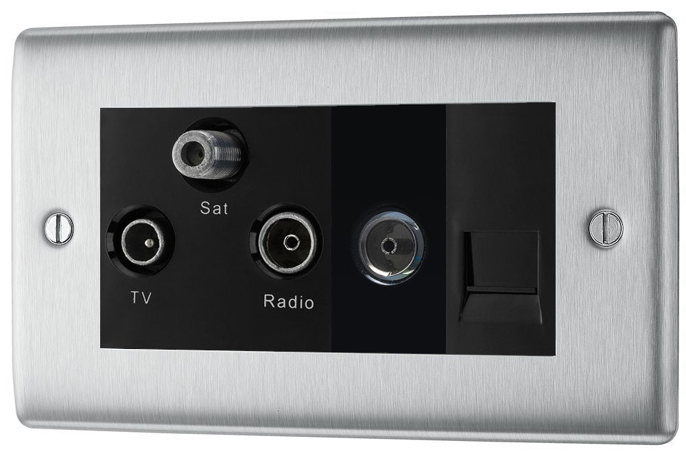 BG Nexus Metal Brushed Steel Combination TV Socket NBS68B additional product image 3