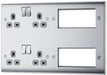 BG Nexus Metal Brushed Steel Double Socket Combination Plate NBS222EM8G additional product image 3