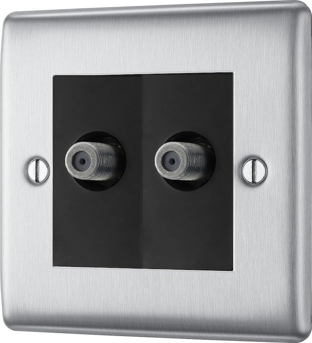 BG Nexus Metal Brushed Steel Double Satellite Socket NBS642B additional product image 3