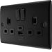 BG Nexus Metal Matt Black Double A & C USB Socket 12W NFB22UAC12B right side